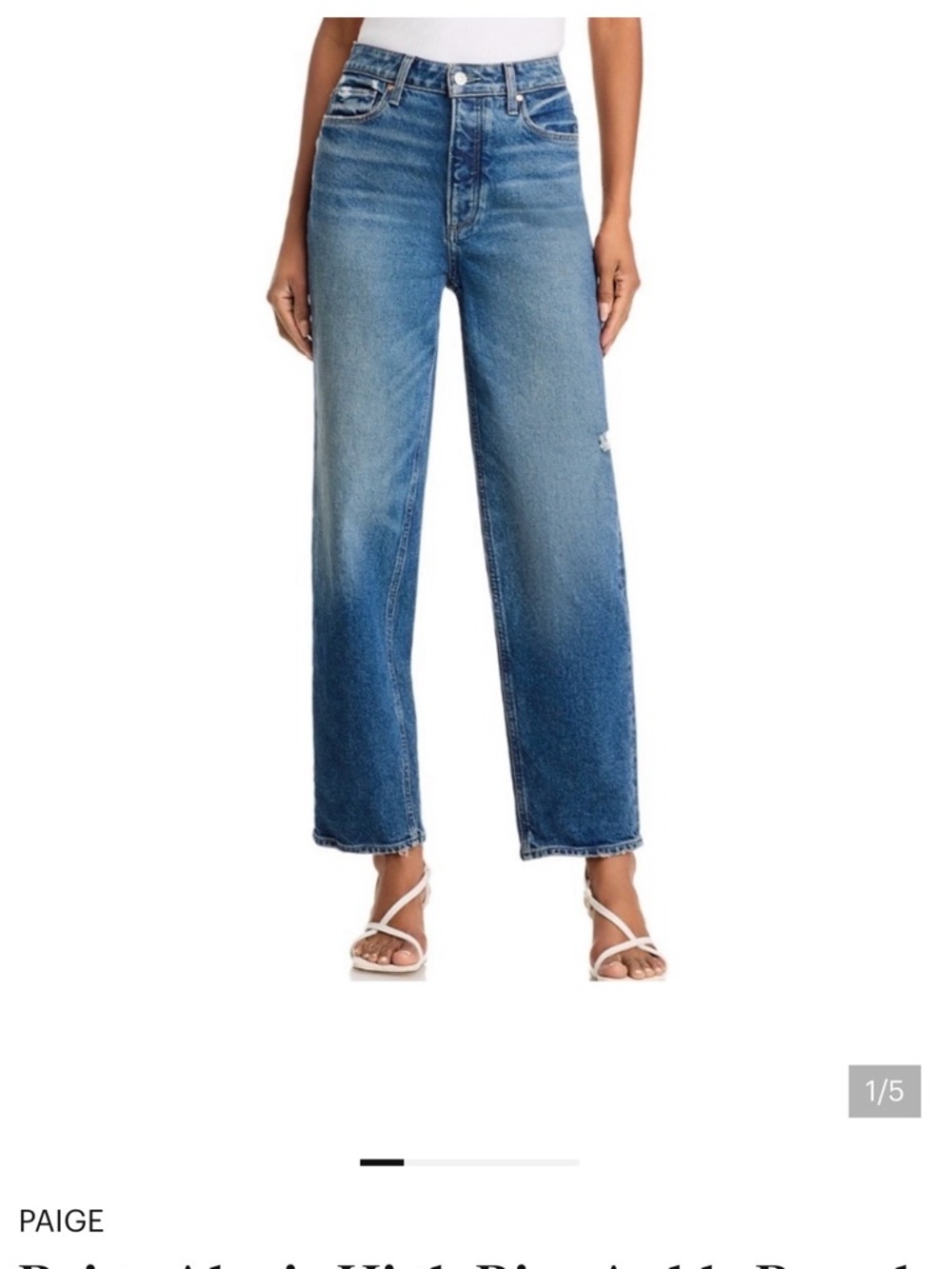 PAIGE High-Rise Straight Leg Jeans in Medium Wash Blue